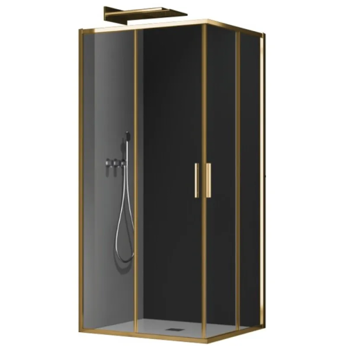 Душевая кабина без поддона KOER SR SC10-90x90x195-TR-12 прозрачное стекло EASY CLEAN 6мм матовое золото (KR5943)