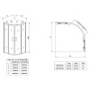Душова кабіна без піддону KOER SR SC04-100x100x195-TR-01 прозоре скло EASY CLEAN 5мм хром (KR5361)