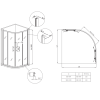 Душова кабіна без піддону KOER SR SC04-100x100x195-TR-01 прозоре скло EASY CLEAN 5мм хром (KR5361)