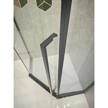 Душова кабіна без піддону KOER SR SC06-90x90x200-TR-07 прозоре скло EASY CLEAN 8мм графіт (KR5366)