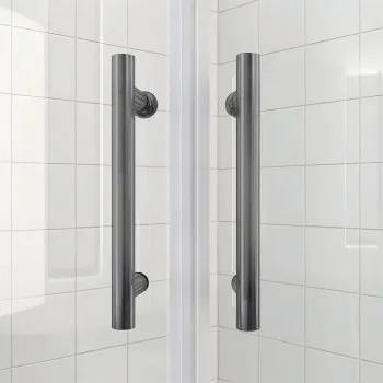 Душова кабіна без піддону KOER SR SC04-90x90x195-TR-07 прозоре скло EASY CLEAN 5мм графіт (KR5362)