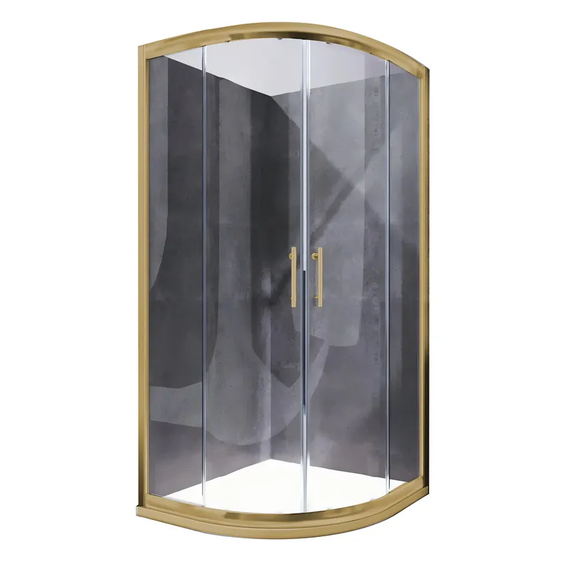 Душова кабіна без піддону KOER SR SC04-90x90x195-TR-12 прозоре скло EASY CLEAN 5мм матове золото (KR5681)