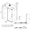 Душова кабіна без піддону KOER SR SC07-120x90x200-TR-01 прозоре скло EASY CLEAN 8мм хром (KR5370)