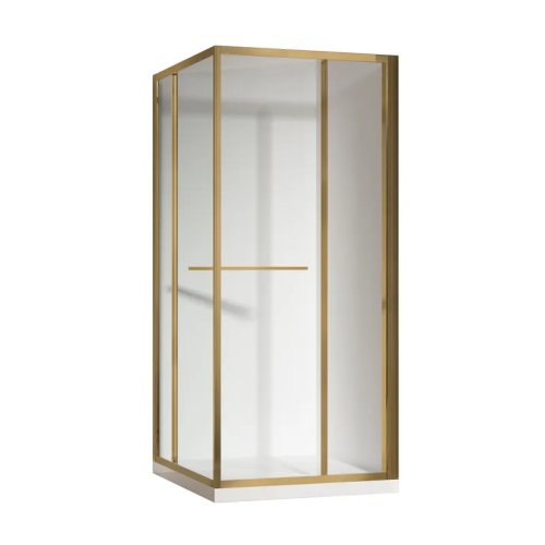 Душова кабіна без піддону KOER SR SC09-90x90x200-L-TR-12 прозоре скло EASY CLEAN 6мм матове золото (KR5684)