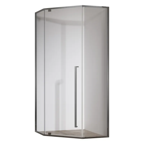 Душова кабіна без піддону KOER SR SC06-90x90x200-TR-07 прозоре скло EASY CLEAN 8мм графіт (KR5366)