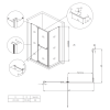 Душова кабіна без піддону KOER SR SC01-120x80x200-TR-01 прозоре скло EASY CLEAN 8мм хром (KR5353)