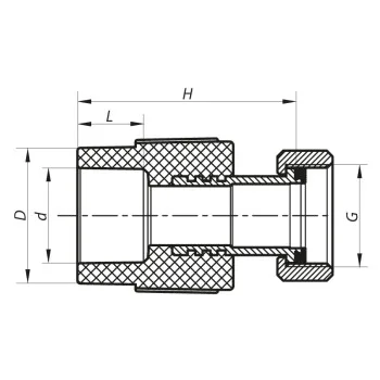 Муфта с накидной гайкой 25x3/4F PPR Koer K0142.PRO (KP0179)