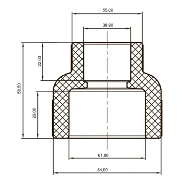 Муфта редукционная ВВ 63x40 PPR Koer K0039.PRO (KP0047)