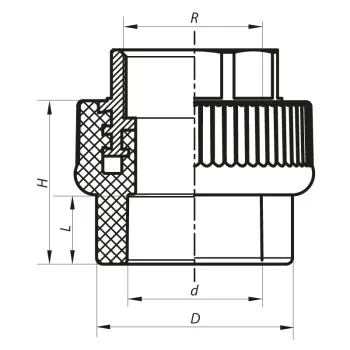 Муфта ВР 63x2F PPR Koer K0093.PRO (KP0111)