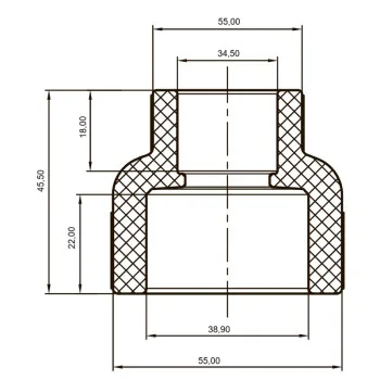 Муфта редукционная ВВ 40x25 PPR Koer K0035.PRO (KP0043)