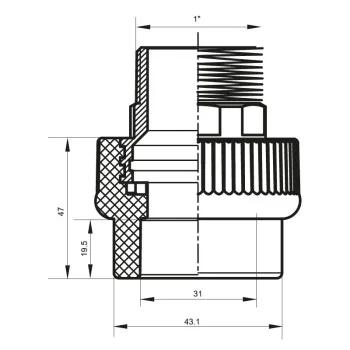 З'єднувальна муфта ЗР 32x1M PPR Koer K0099.PRO (KP0118)