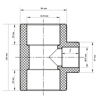 Тройник редукционный 63x50x63 PPR Koer K0055.PRO (KP0064)