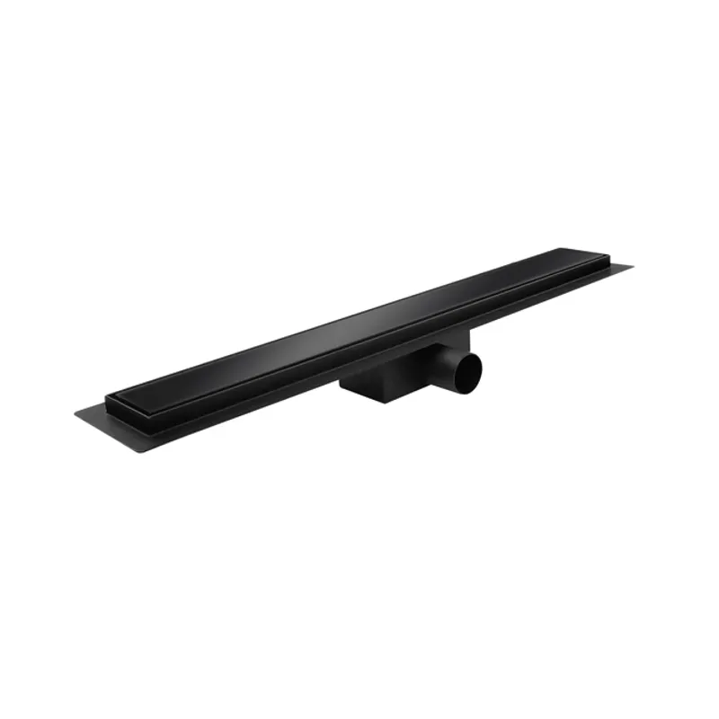 Душевой трап KOER FD08-70x600-GLASS BLACK из нерж. стали SUS304 70x600мм со стеклянной панелью (Цвет черный) (KR5140)