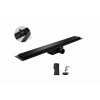 Душевой трап KOER FD08-70x500-GLASS BLACK из нерж. стали SUS304 70x500мм со стеклянной панелью (Цвет черный) (KR5139)