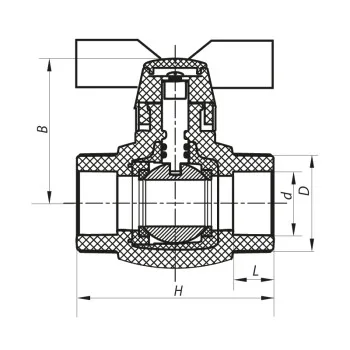 Кран шаровый PPR КШ Koer (бабочка) для горячей воды 20 (Koer K0181.PRO) (KP0234)