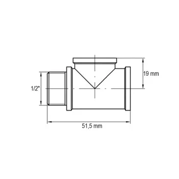 Тройник Koer KF.T06FFM.WN 1/2'' ВВН (без никеля) (KR3030)