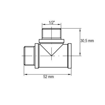 Тройник ВНН Koer KF.T06FMM.WN - 1/2'' (без никеля) (KR3031)