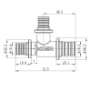 Трійник перехідний Koer KA.T20-16-16 - 20(2.8mm) x 16(2.2mm) x 16(2.2mm) (KR4887)
