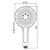 Лейка для душа KOER KP-0401-01, 3 функции (Цвет хром) (KR4979)