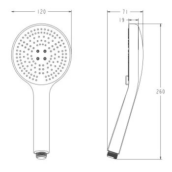 Лійка для душу KOER KP-0406-01, 3 функції (Колір хром) (KR5410)