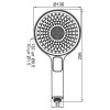 Лейка для душа KOER KP-0403-07, 3 функции (Цвет графит) (KR4997)