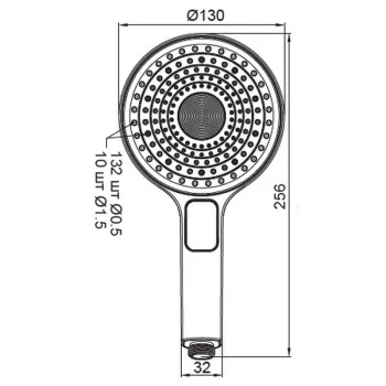 Лійка для душу KOER KP-0403-07, 3 функції (Колір графіт) (KR4997)
