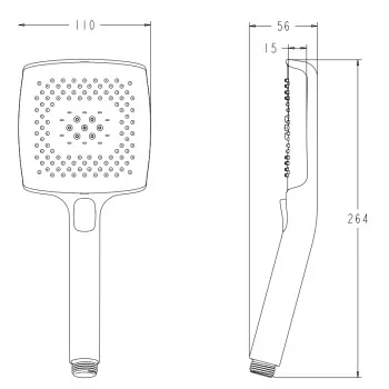 Лійка для душу KOER KP-0409-01, 4 функції (Колір хром) (KR5413)