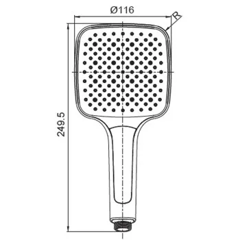 Лійка для душу KOER KP-0402-01, 3 функції (Колір хром) (KR4983)