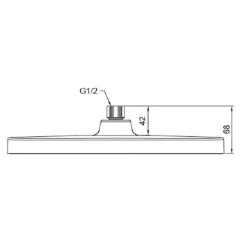Лійка для душу стельова KOER KP-0402-07-OH, 310x200 мм (Колір графіт) (KR4990)