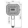 Лійка для душу KOER KP-0404-05, 3 функції (Колір чорний) (KR5001)