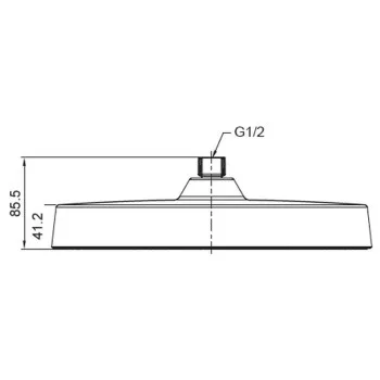 Лійка для душу стельова KOER KP-0403-05-OH, 300 мм (Колір чорний) (KR4994)