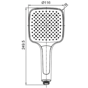 Лійка для душу KOER KP-0402-07, 3 функції (Колір графіт) (KR4989)