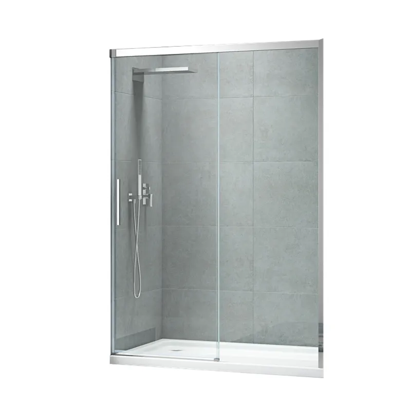 Двері у нішу розсувні KOER SR SD05-140x200-TR-01 прозоре скло EASY CLEAN 6мм хром (KR5406)