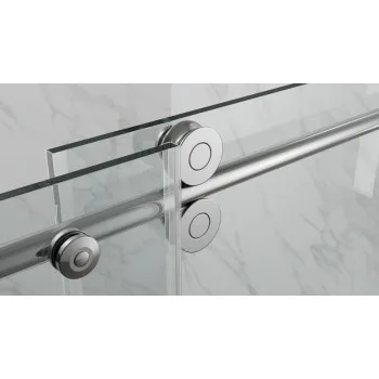 Двері у нішу розсувні KOER SR SD06-120x220-TR-01 прозоре скло EASY CLEAN 8мм хром (KR5367)