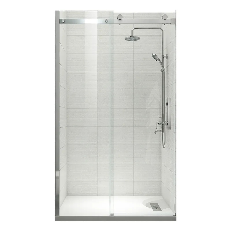 Двері у нішу розсувні KOER SR SD01-120x200-TR-02 прозоре скло EASY CLEAN 8мм SS COLOR (KR5379)