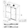 Дверь в нишу раздвижная KOER SR SD06-140x220-TR-07 прозрачное стекло EASY CLEAN 8мм графит (KR5369)