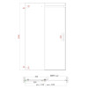 Дверь в нишу раздвижная KOER SR SD02-120x200-TR-01 прозрачное стекло EASY CLEAN 8мм хром (KR5384)