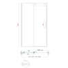 Двері у нішу розсувні KOER SR SD01-120x200-TR-12 прозоре скло EASY CLEAN 8мм матове золото (KR5377)