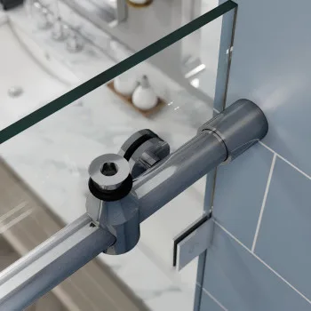 Двері у нішу розсувні KOER SR SD06-140x220-TR-07 прозоре скло EASY CLEAN 8мм графіт (KR5369)