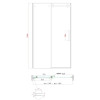 Двері у нішу розсувні KOER SR SD01-140x200-TR-01 прозоре скло EASY CLEAN 8мм хром (KR5380)