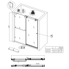 Двері у нішу розсувні KOER SR SD06-140x220-TR-01 прозоре скло EASY CLEAN 8мм хром (KR5368)