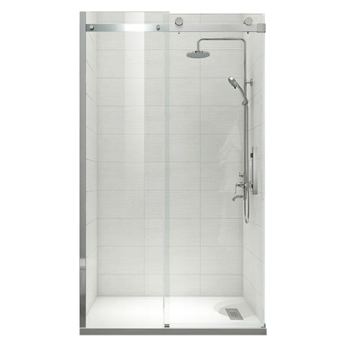 Двері у нішу розсувні KOER SR SD01-140x200-TR-01 прозоре скло EASY CLEAN 8мм хром (KR5380)