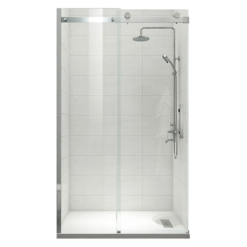Двері у нішу розсувні KOER SR SD01-140x200-TR-01 прозоре скло EASY CLEAN 8мм хром (KR5380)