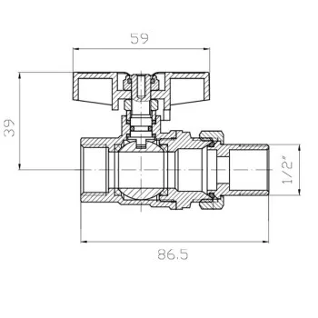 Кран с американкой KOER EXTREME KE.227-15 - 1/2