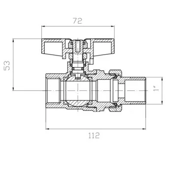 Кран з американкою KOER EXTREME KE.227-25 - 1
