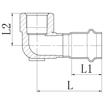 Колено 90° ВР KOER KQ.L2808F PRESS-INOX AISI 304 28x3/4
