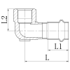 Колено 90° ВР KOER KQ.L2810F PRESS-INOX AISI 304 28x1