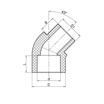 Угол Koer K0263.PRO 20 PPR 45 ВН (KP2907)