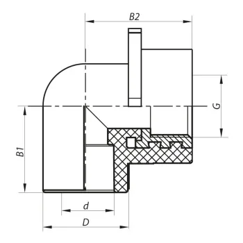 Кут інсталяційний для гіпсокартонних стін ВР 20x1/2F PPR Koer K0189.PRO (KP0244)