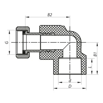 Угол с накидной гайкой 20x1/2F PPR Koer K0144.PRO (KP0182)